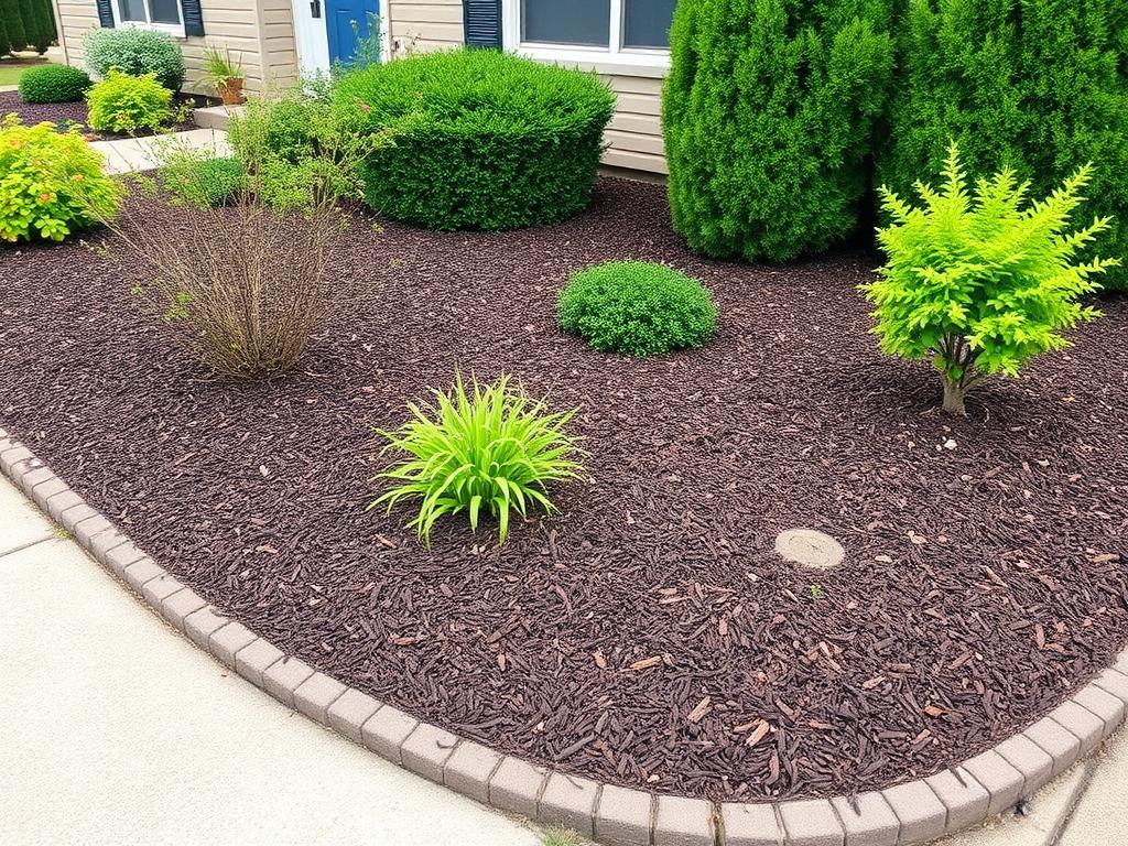 Fresh mulch installation